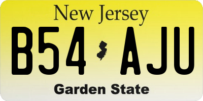 NJ license plate B54AJU
