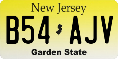 NJ license plate B54AJV
