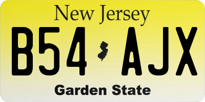 NJ license plate B54AJX