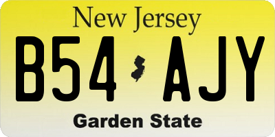 NJ license plate B54AJY
