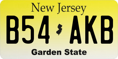 NJ license plate B54AKB