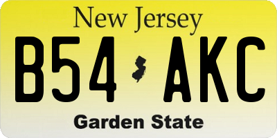 NJ license plate B54AKC