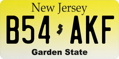 NJ license plate B54AKF