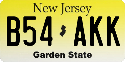 NJ license plate B54AKK