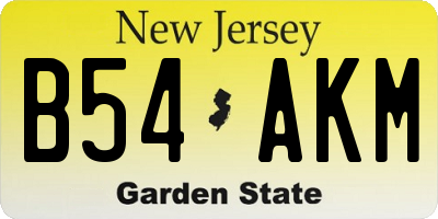 NJ license plate B54AKM