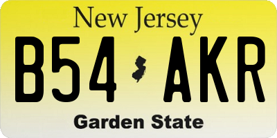 NJ license plate B54AKR