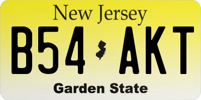NJ license plate B54AKT