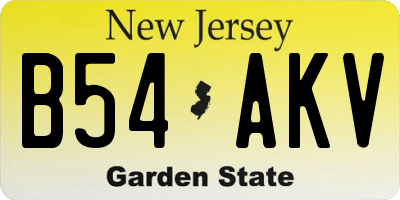 NJ license plate B54AKV