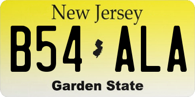NJ license plate B54ALA