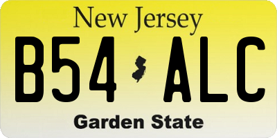 NJ license plate B54ALC