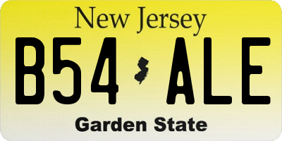 NJ license plate B54ALE