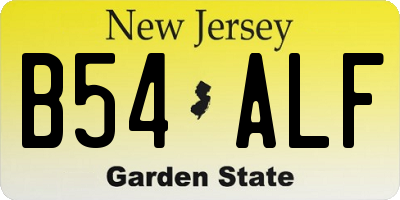 NJ license plate B54ALF