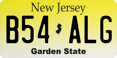 NJ license plate B54ALG