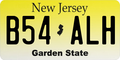 NJ license plate B54ALH