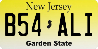 NJ license plate B54ALI