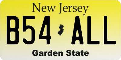 NJ license plate B54ALL