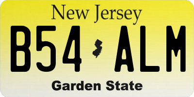 NJ license plate B54ALM
