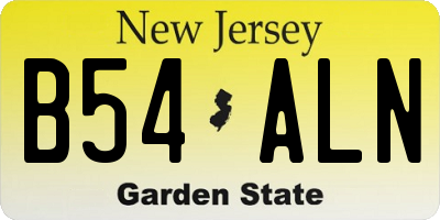 NJ license plate B54ALN