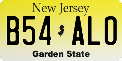 NJ license plate B54ALO