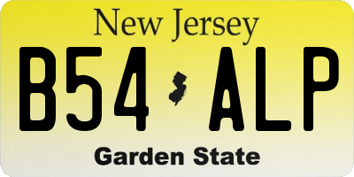 NJ license plate B54ALP