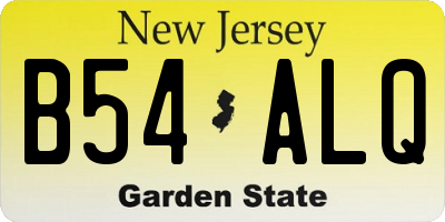 NJ license plate B54ALQ
