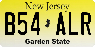 NJ license plate B54ALR