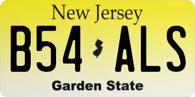 NJ license plate B54ALS