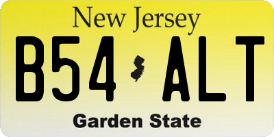 NJ license plate B54ALT