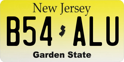 NJ license plate B54ALU