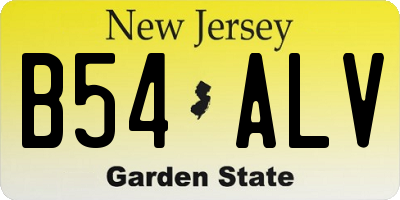 NJ license plate B54ALV