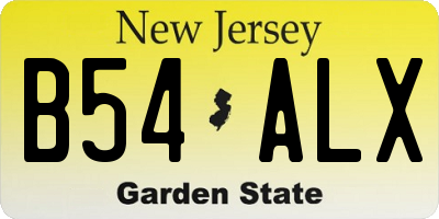 NJ license plate B54ALX