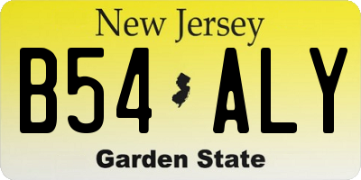 NJ license plate B54ALY