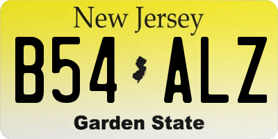 NJ license plate B54ALZ