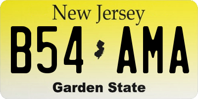 NJ license plate B54AMA