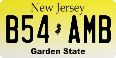 NJ license plate B54AMB