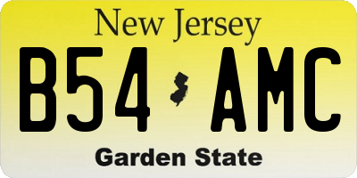 NJ license plate B54AMC