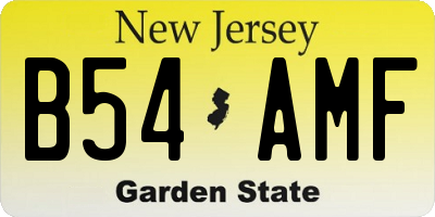 NJ license plate B54AMF