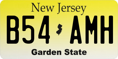 NJ license plate B54AMH