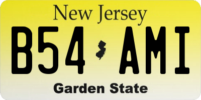 NJ license plate B54AMI