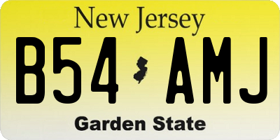 NJ license plate B54AMJ