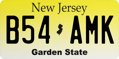 NJ license plate B54AMK