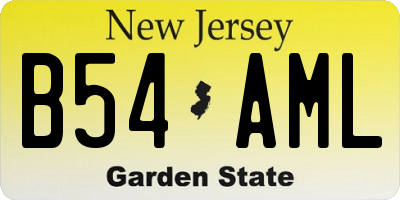 NJ license plate B54AML