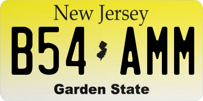 NJ license plate B54AMM