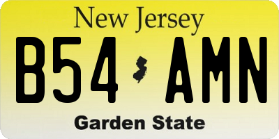 NJ license plate B54AMN