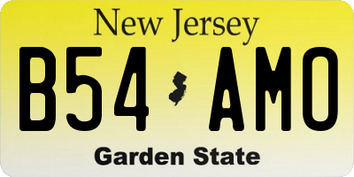 NJ license plate B54AMO