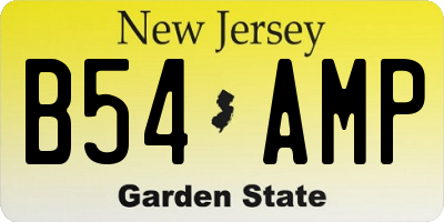 NJ license plate B54AMP