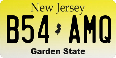 NJ license plate B54AMQ