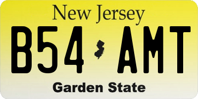 NJ license plate B54AMT