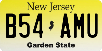 NJ license plate B54AMU