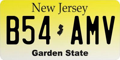 NJ license plate B54AMV